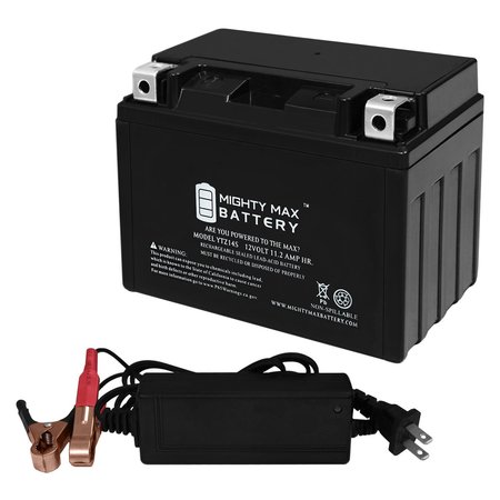 YTZ14S 12V 11.2AH Replaces BikeMaster BTZ14S 140 With 12V 2Amp Charger -  MIGHTY MAX BATTERY, MAX3832285